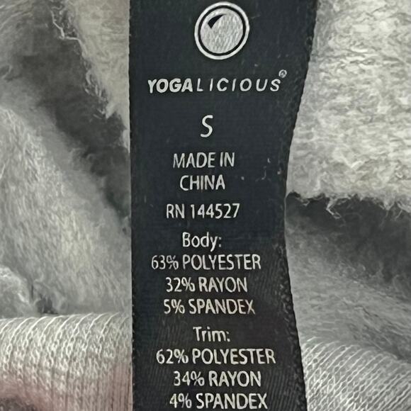 YOGALICIOUS Woman's Faux Wrap Cowl Neck Hoodie S Athleisure Gorpccore Campy - Picture 7 of 8